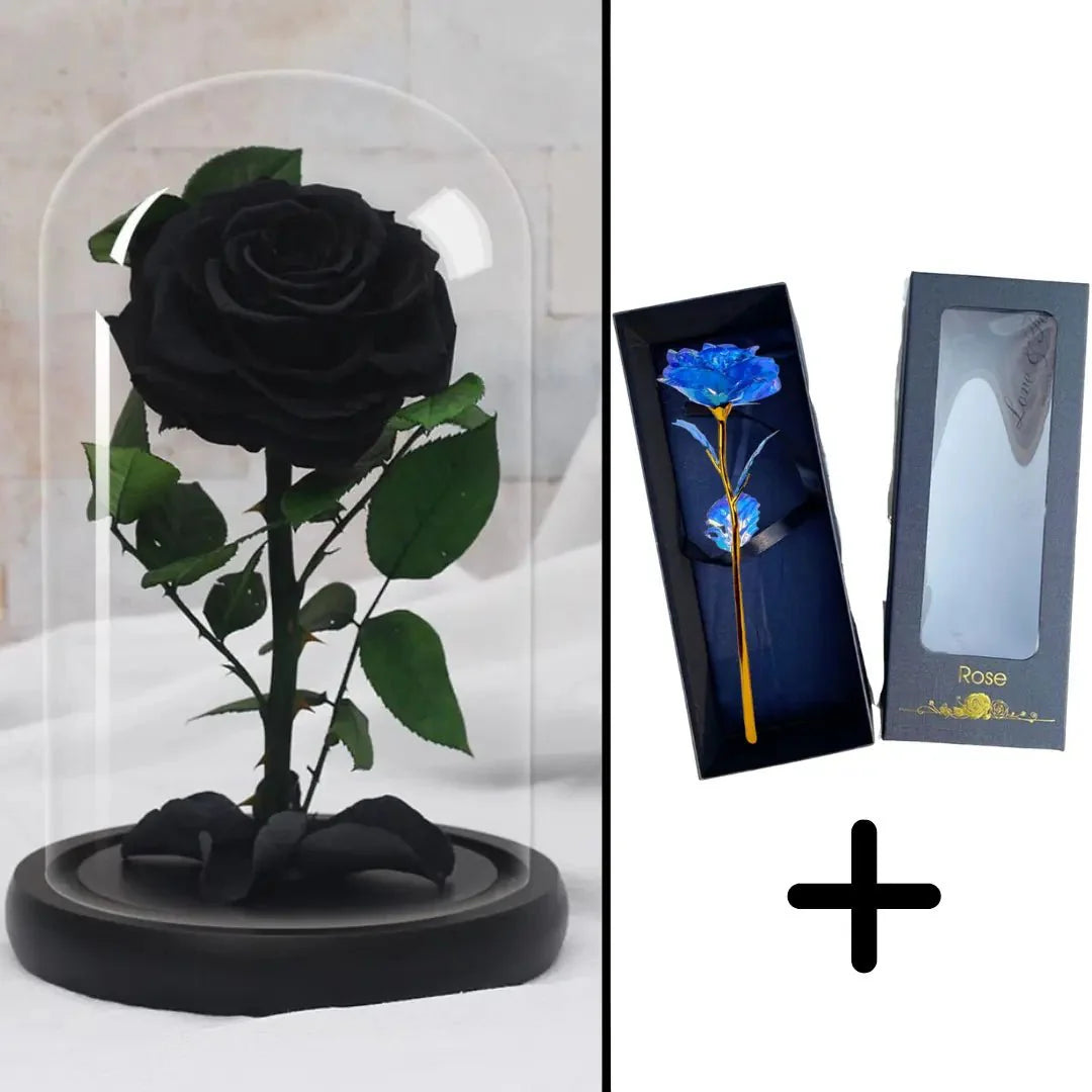 Bundle Pack: Red Eternal Rose + 24K Gold-Plated Rose (Choice)