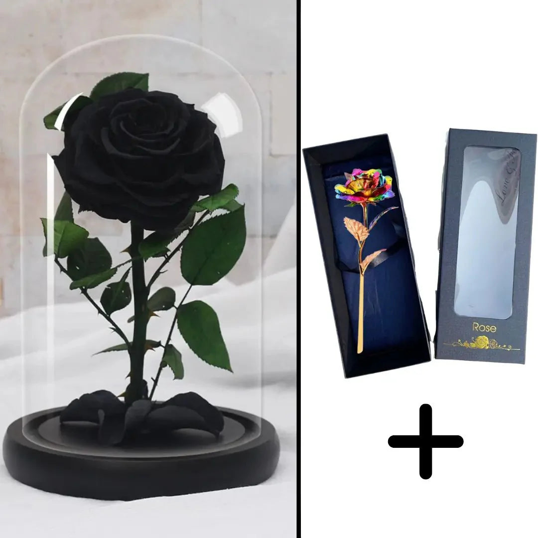 Bundle Pack: Red Eternal Rose + 24K Gold-Plated Rose (Choice)