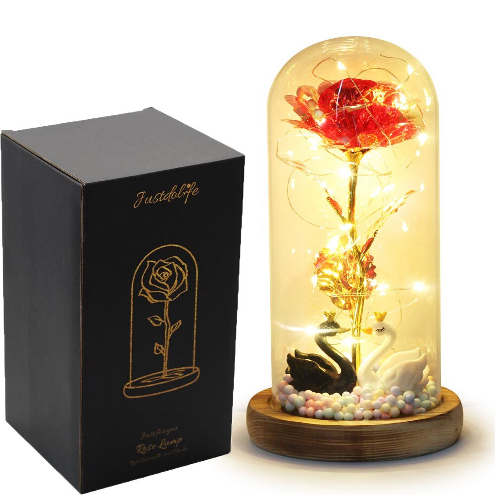 Eternal Rose Under Bell 24K Gold Bear Figurines - Eternal Rose Store