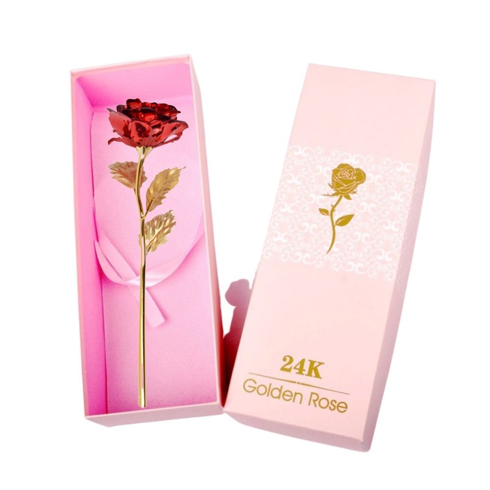 Bundle Pack: Red Eternal Rose + 24K Gold-Plated Rose (Choice)