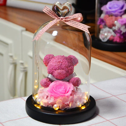 Pink Teddy Bears with Eternal Roses 2024 Collection