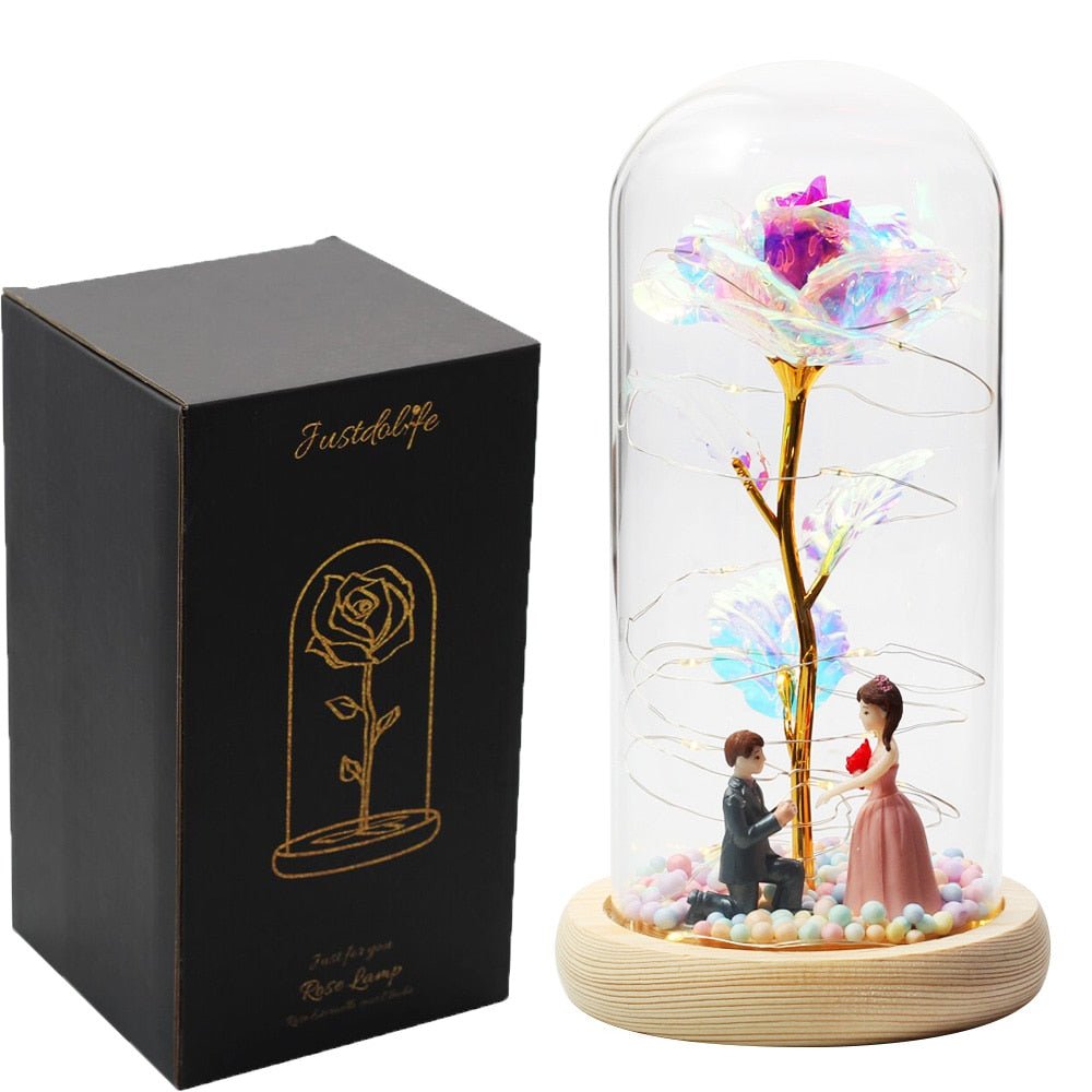 Eternal Rose Under Bell 24K Gold Bear Figurines - Eternal Rose Store