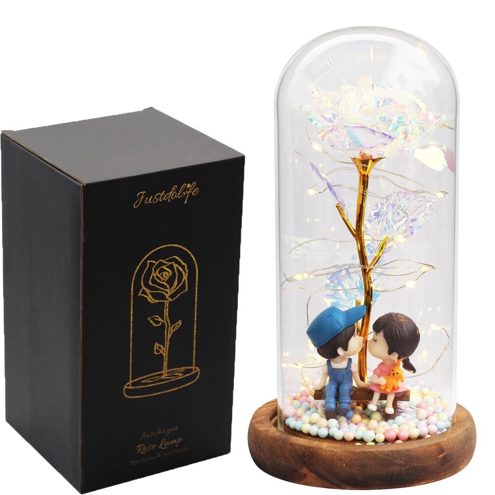 Eternal Rose Under Bell 24K Gold Bear Figurines - Eternal Rose Store