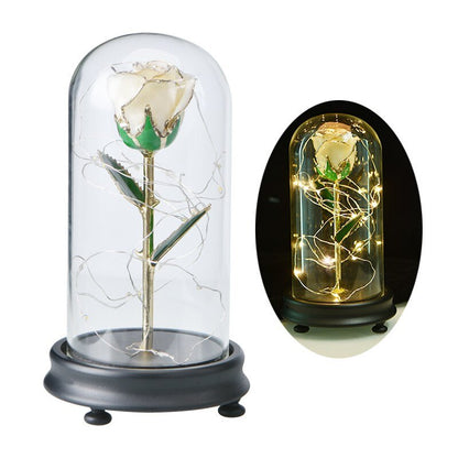 Ainy Rose - Golden Eternal Rose in Glass Dome