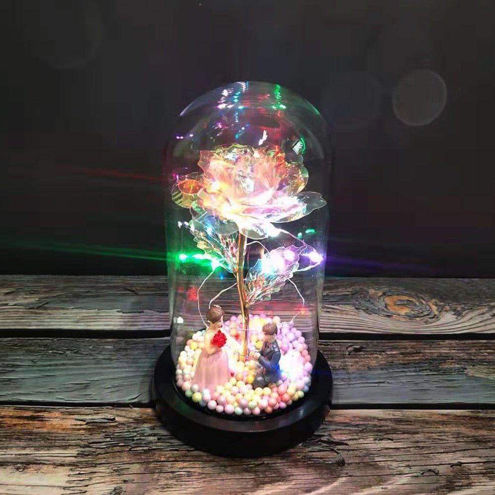 LED Eternal Rose with Figurine (choice)