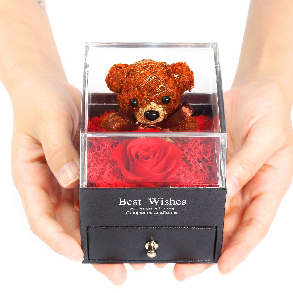 Eternal Roses Teddy Bear With Box - Eternal Rose Store