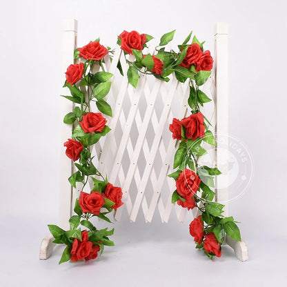 220cm Rose Cane Decor for Weddings & Parties, Multi-Color Artificial Flowers