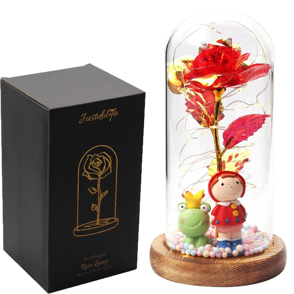 Eternal Rose Under Bell 24K Gold Figurines - Eternal Rose Store