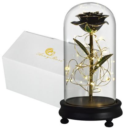 Ainy Rose - Golden Eternal Rose in Glass Dome