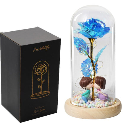 Eternal Rose Under Bell 24K Gold Bear Figurines - Eternal Rose Store