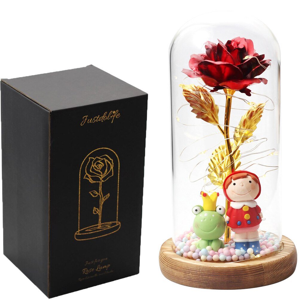 Eternal Rose Under Bell 24K Gold Figurines - Eternal Rose Store