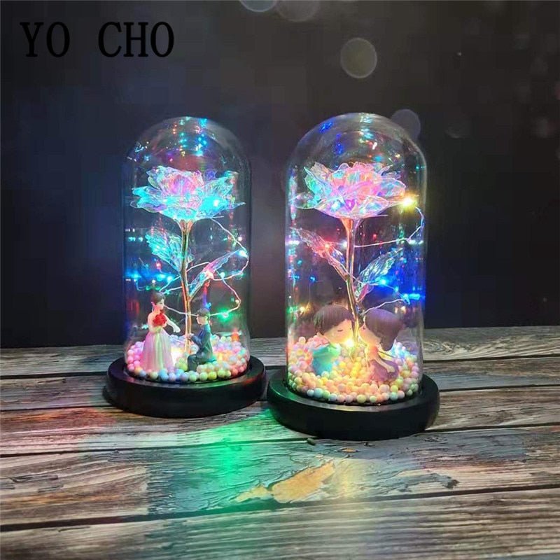 LED Eternal Rose with Figurine (choice)