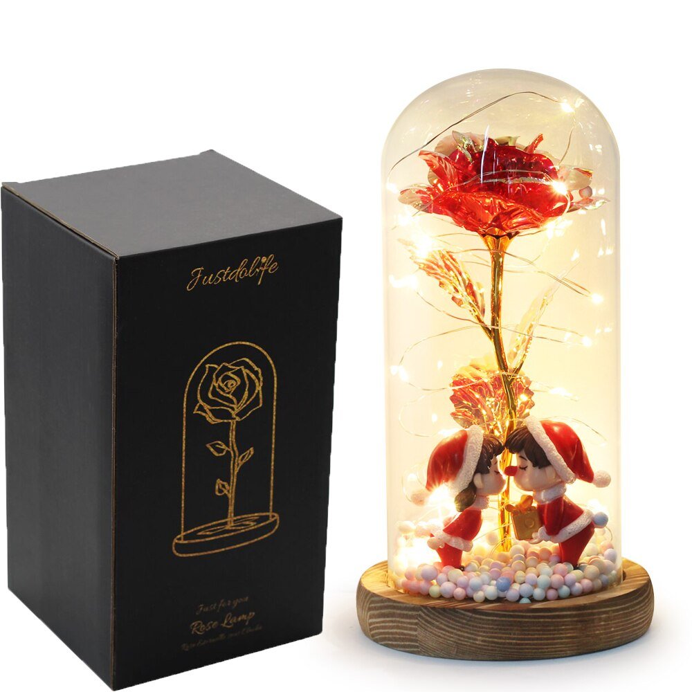 Eternal Rose Under Bell 24K Gold Bear Figurines - Eternal Rose Store