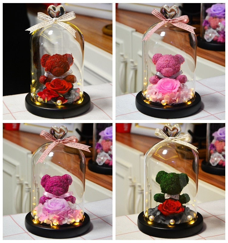 Pink Teddy Bears with Eternal Roses 2024 Collection