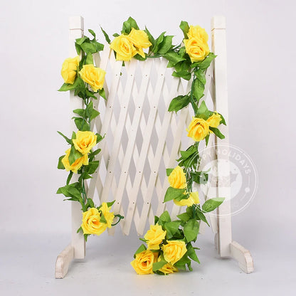 220cm Rose Cane Decor for Weddings & Parties, Multi-Color Artificial Flowers