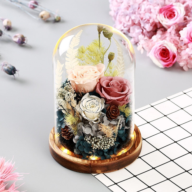 Eternal Rose & Floral Arrangement (Choice)