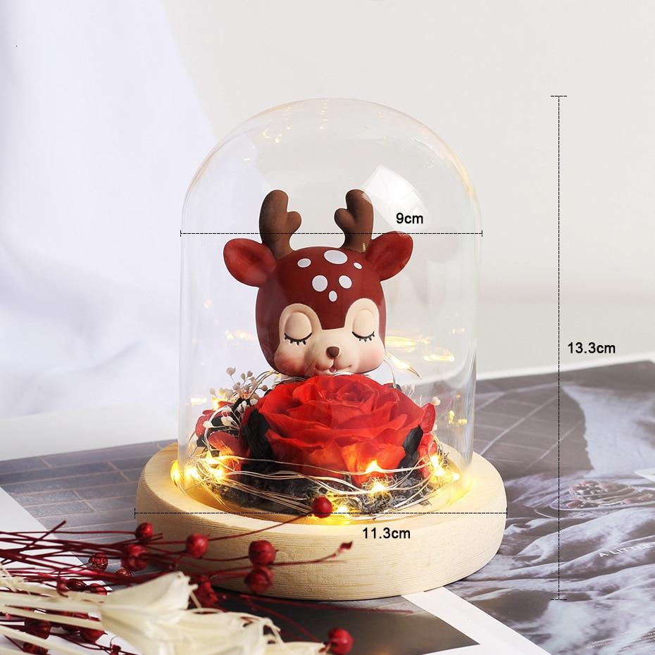 Reindeer Eternal Rose Under Bell (Choice of Style) - Eternal Rose Store