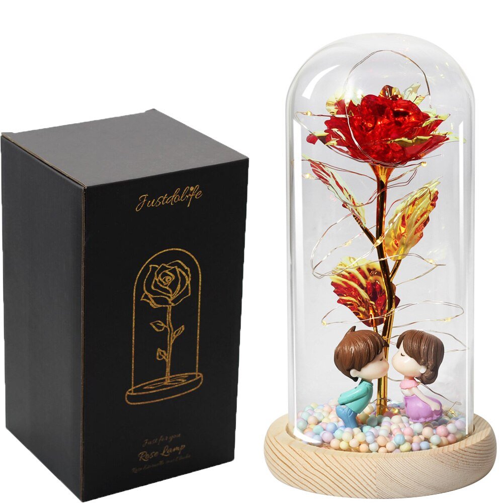 Eternal Rose Under Bell 24K Gold Bear Figurines - Eternal Rose Store