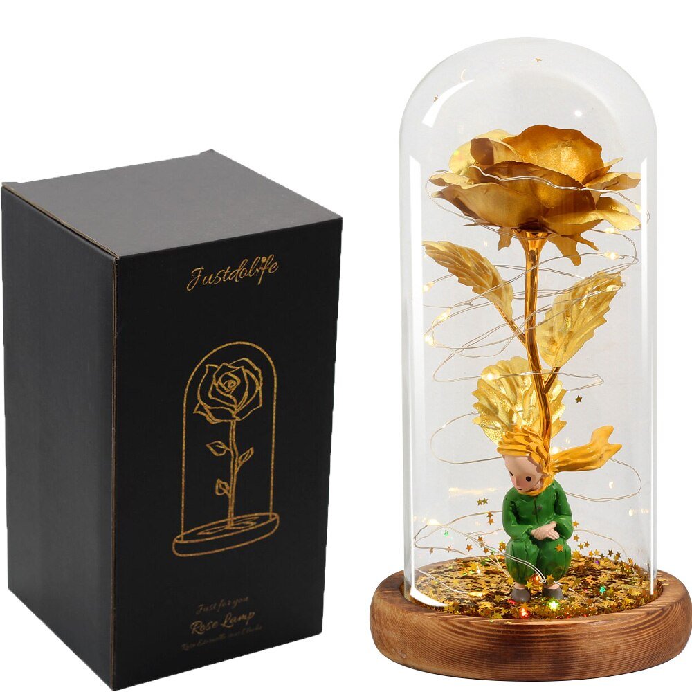 Eternal Rose Under Bell 24K Gold Bear Figurines - Eternal Rose Store