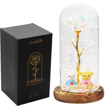 Eternal Rose Under Bell 24K Gold Bear Figurines - Eternal Rose Store