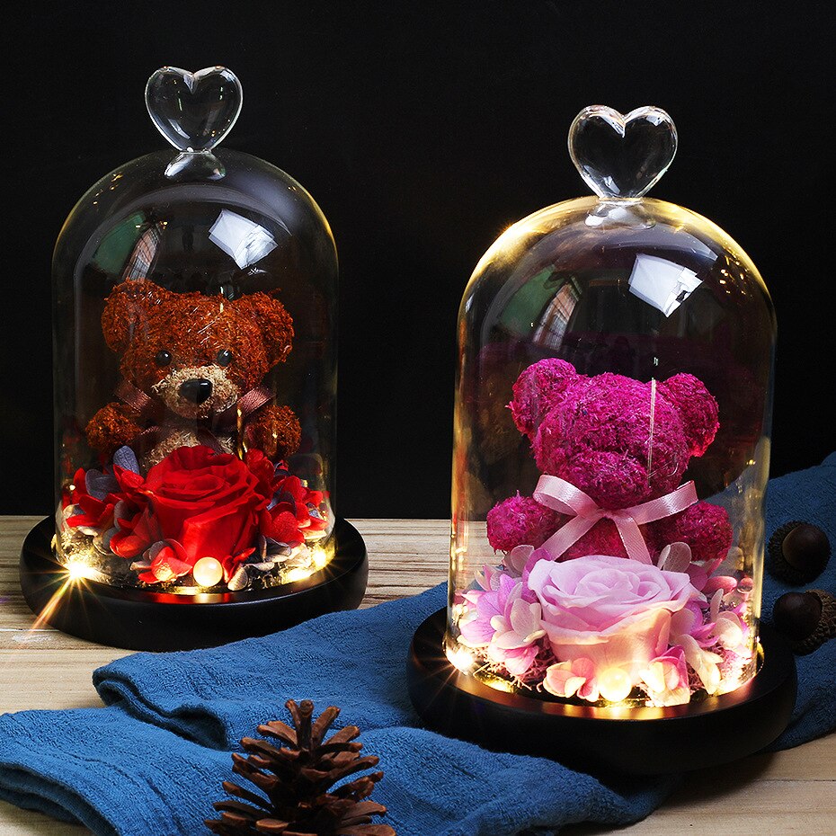 Pink Teddy Bears with Eternal Roses 2024 Collection