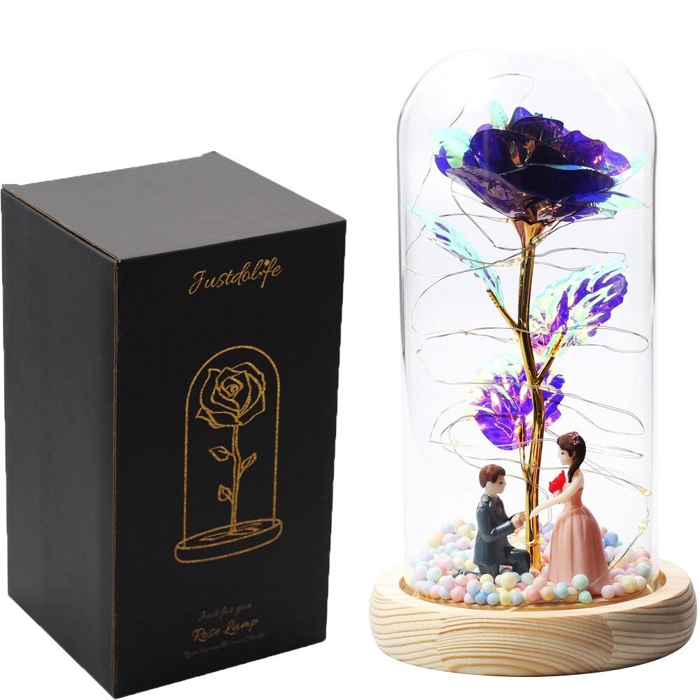 Eternal Rose Under Bell 24K Gold Bear Figurines - Eternal Rose Store