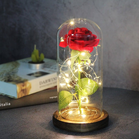 Eternal Rose Under Bell & Red LED - Eternal Rose Store