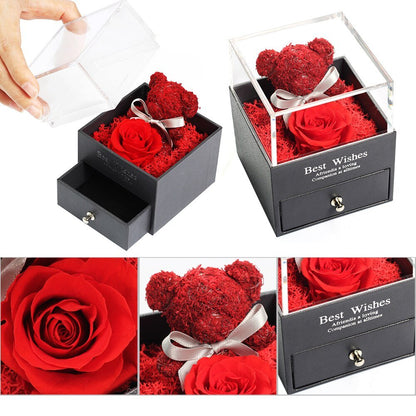 Eternal Roses Teddy Bear With Box - Eternal Rose Store