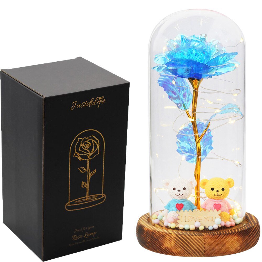 Eternal Rose Under Bell 24K Gold Bear Figurines - Eternal Rose Store