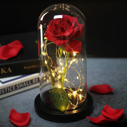 Eternal Rose Under Bell & Red LED - Eternal Rose Store