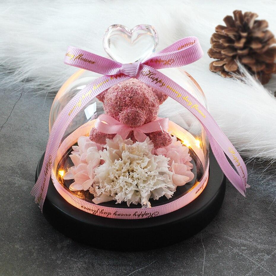 Eternal Rose Teddy Bear Under Dome (Choice of Colors) - Eternal Rose Store