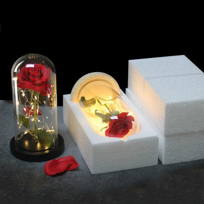 Eternal Rose Under Bell & Red LED - Eternal Rose Store