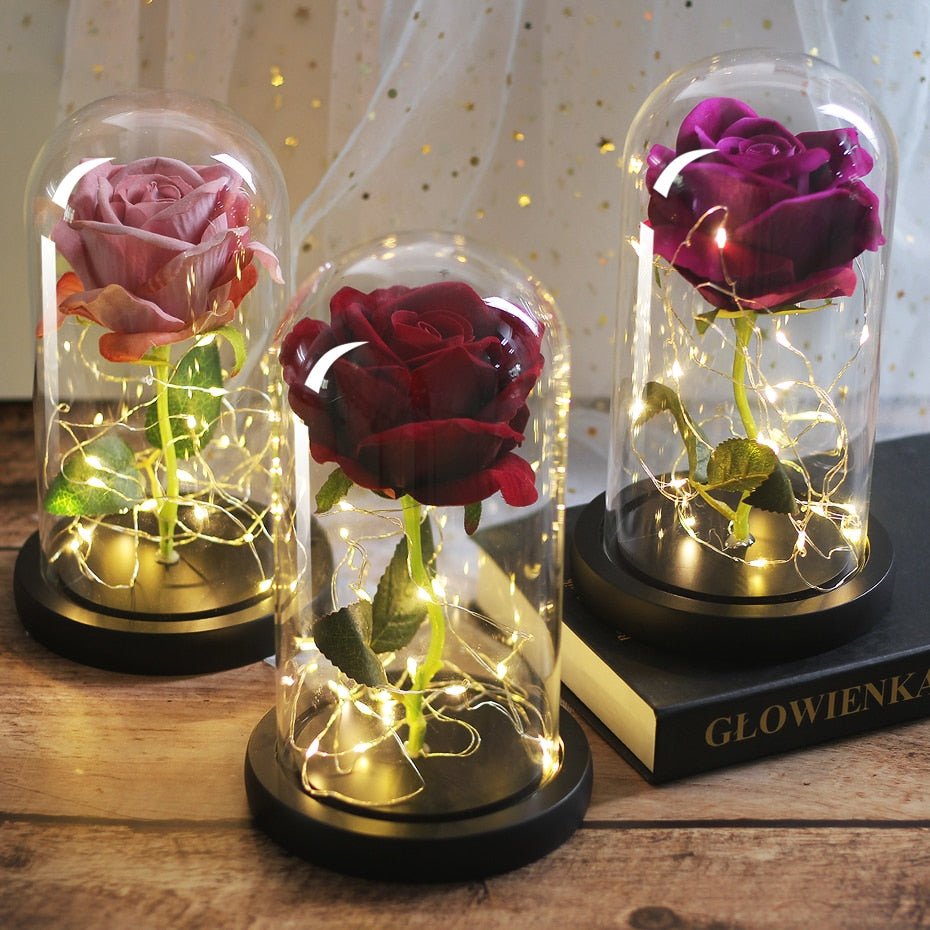 Eternal Rose With Red LED - Eternal Rose Store