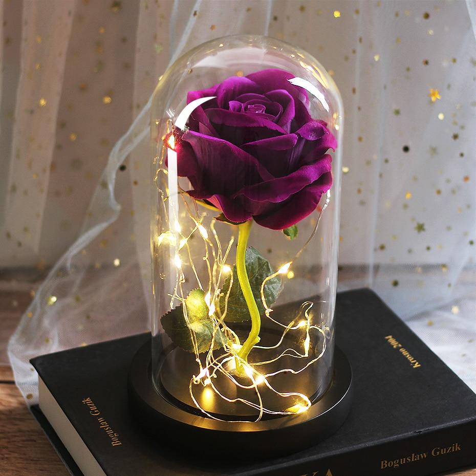 Eternal Rose With Purple LED - Eternal Rose Store