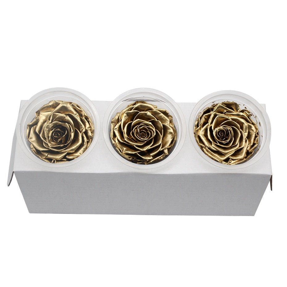 Eternal Roses Gold Flower Box (Pack of 3) - Eternal Rose Store