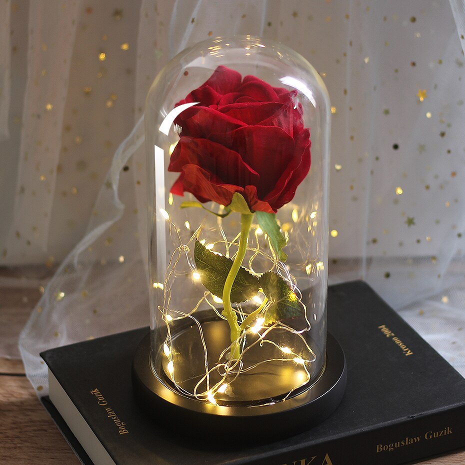 Eternal Rose With Red LED - Eternal Rose Store