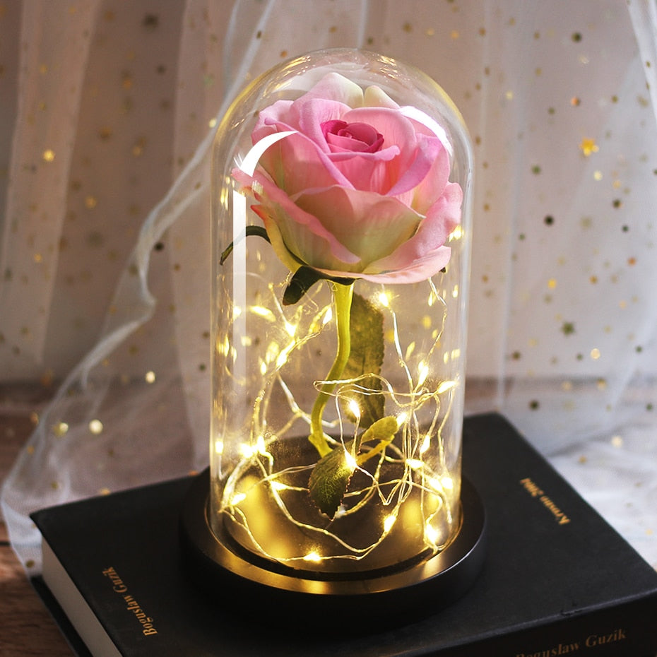 Eternal Rose With Pink Color LED - Eternal Rose Store