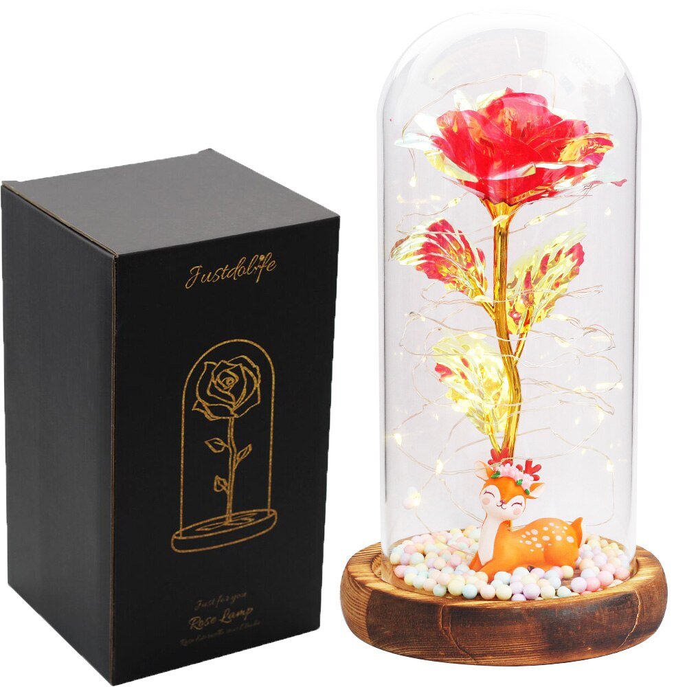 Eternal Rose Under Bell 24K Gold Bear Figurines - Eternal Rose Store