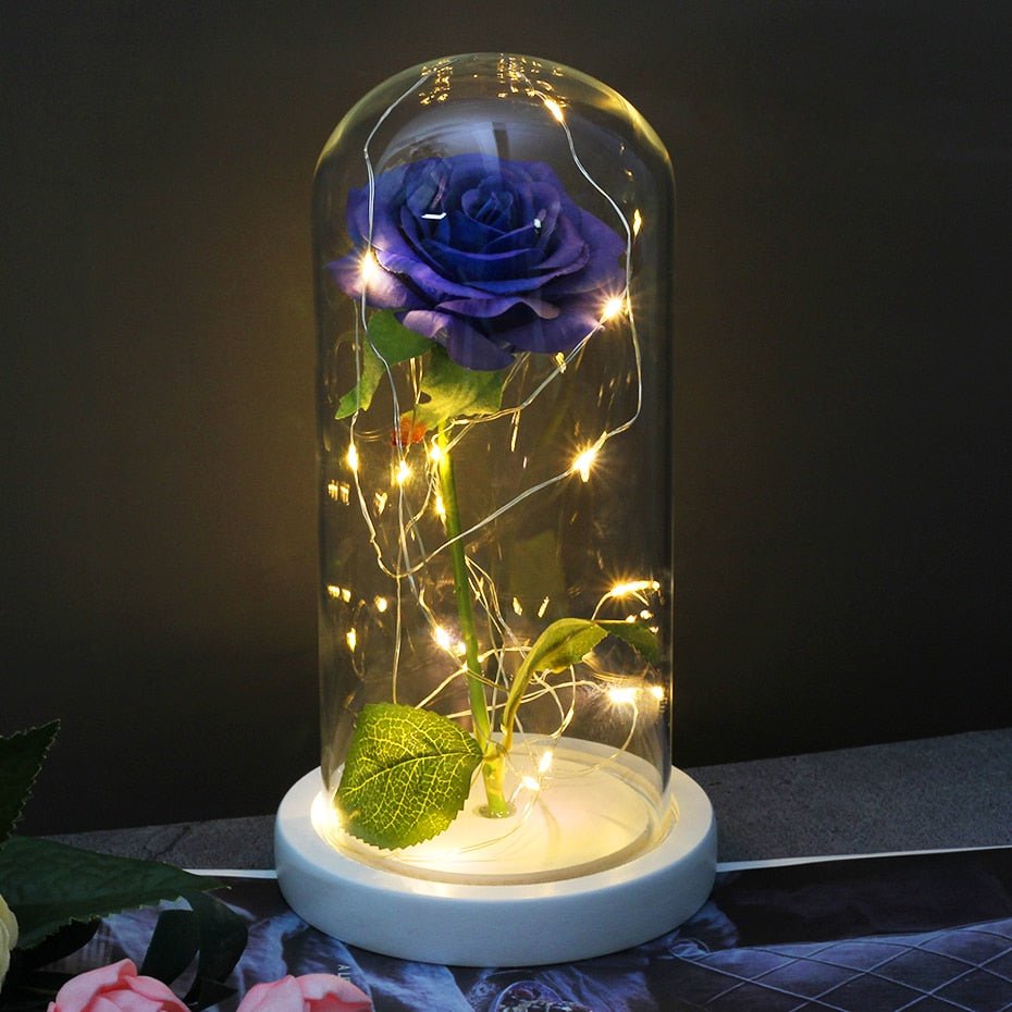 Eternal Rose Under Bell & LED (Choice of Colors) - Eternal Rose Store