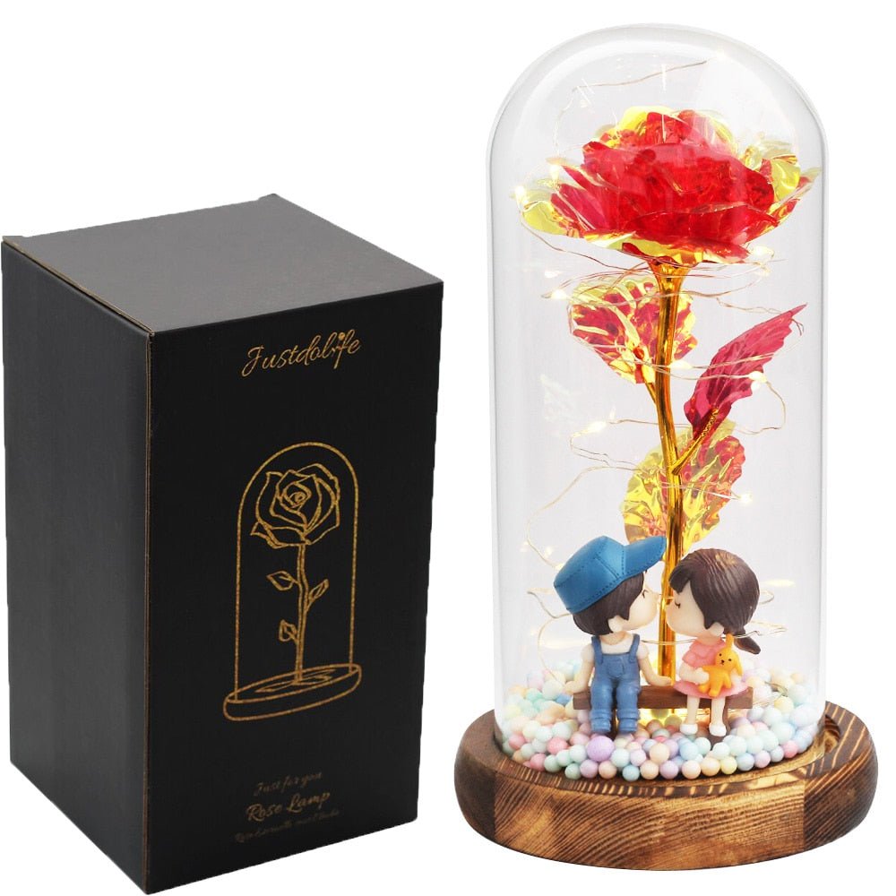 Eternal Rose Under Bell 24K Gold Bear Figurines - Eternal Rose Store