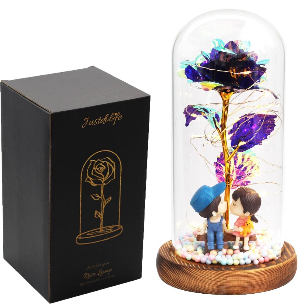 Eternal Rose Under Bell 24K Gold Bear Figurines - Eternal Rose Store