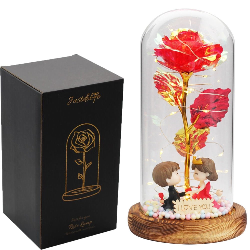 Eternal Rose Under Bell 24K Gold Bear Figurines - Eternal Rose Store