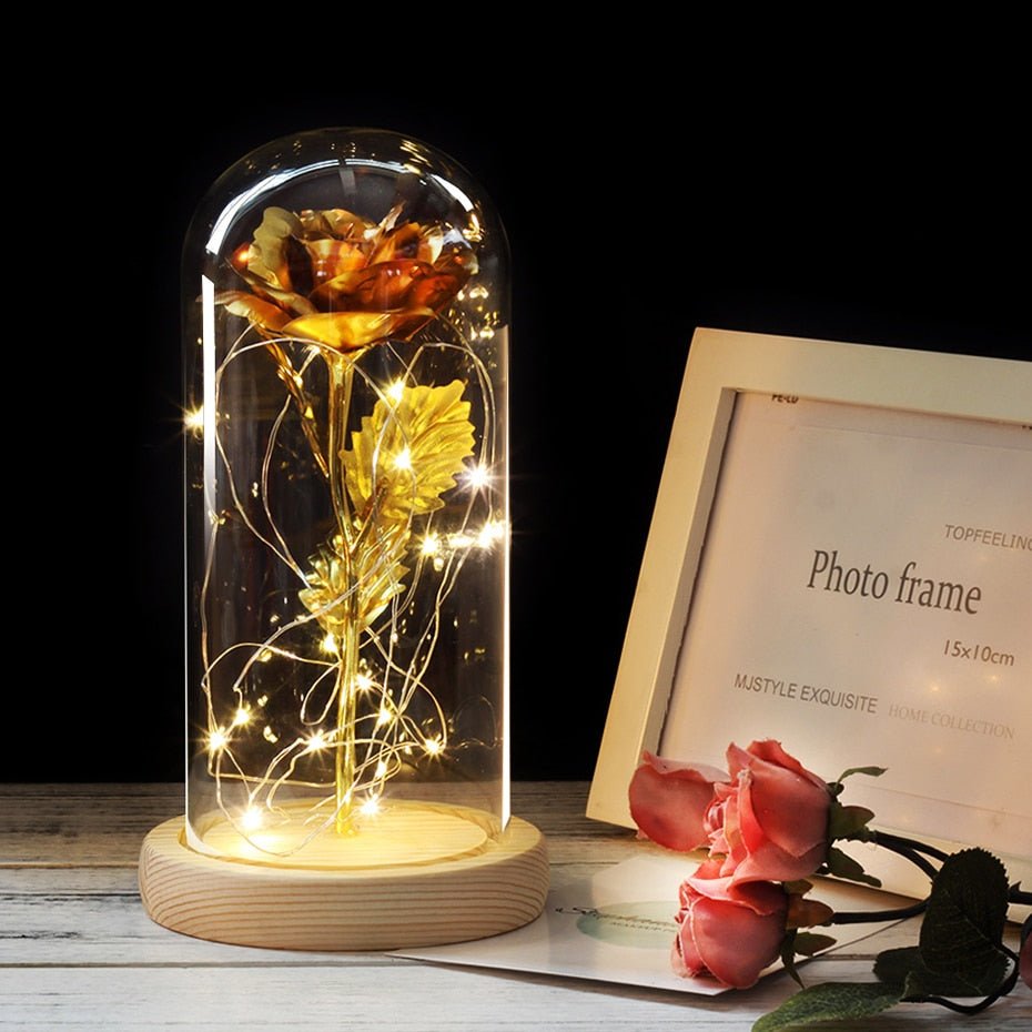 Eternal Rose Under 24K Gold Bell - Eternal Rose Store