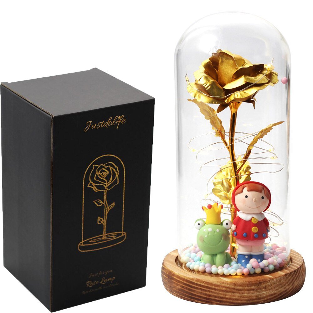 Eternal Rose Under Bell 24K Gold Figurines - Eternal Rose Store