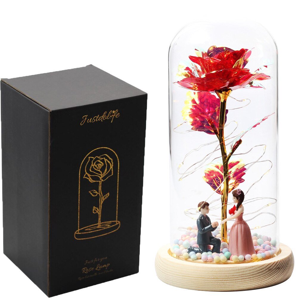 Eternal Rose Under Bell 24K Gold Bear Figurines - Eternal Rose Store