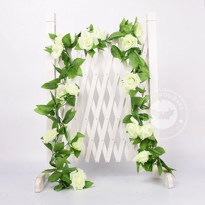 220cm Rose Cane Decor for Weddings & Parties, Multi-Color Artificial Flowers