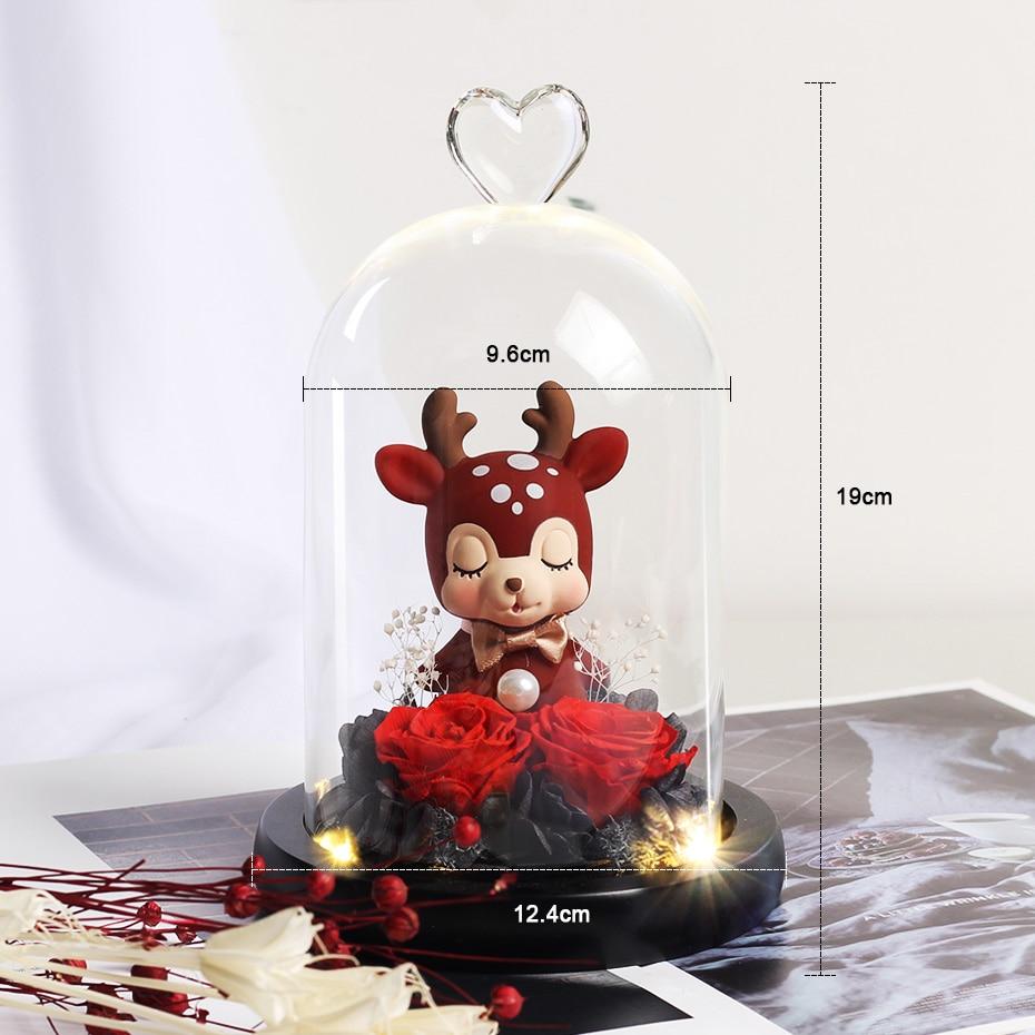 Reindeer Eternal Rose Under Bell (Choice of Style) - Eternal Rose Store