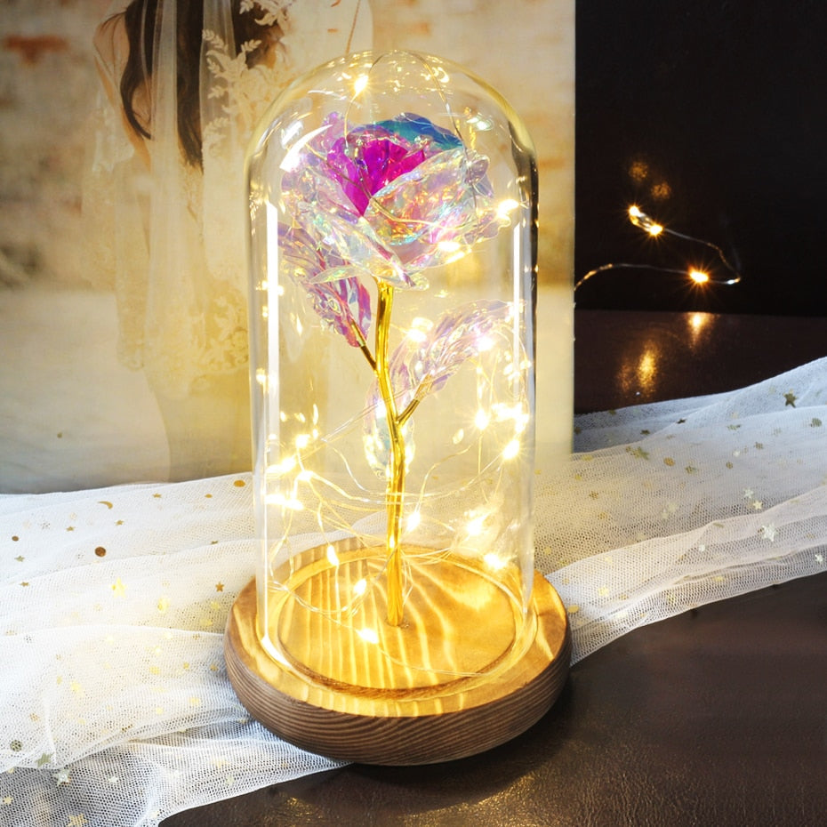 Eternal Rose Crystal Under Bell (Choice of Colors) - Eternal Rose Store