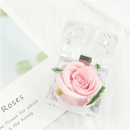 Eternal Rose small glass box (choice of color)