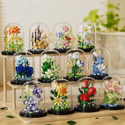 Immortal Flower Under Glass Dome – Elegant Construction Toy